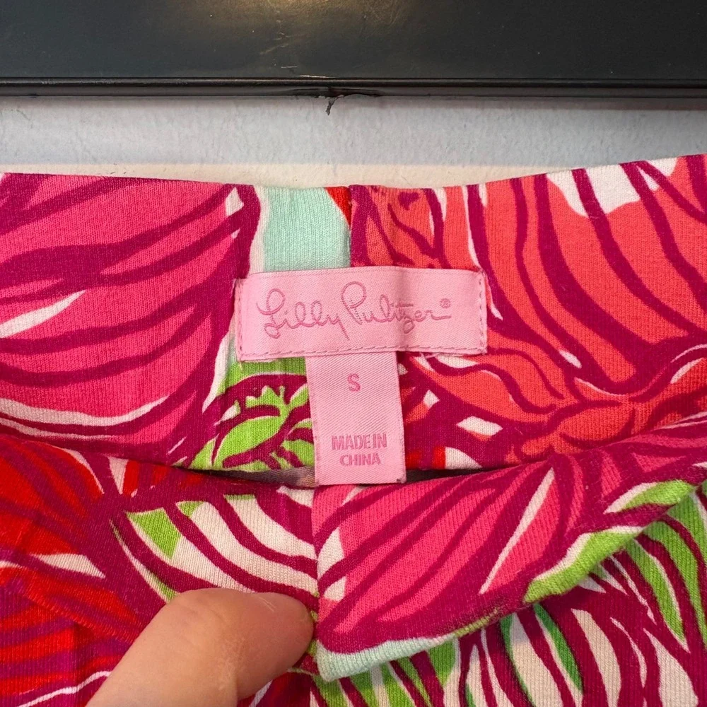 Lilly Pulitzer Wide Leg Palazzo‎ Pants Pink Floral Knit S Resort Vaca Camellia